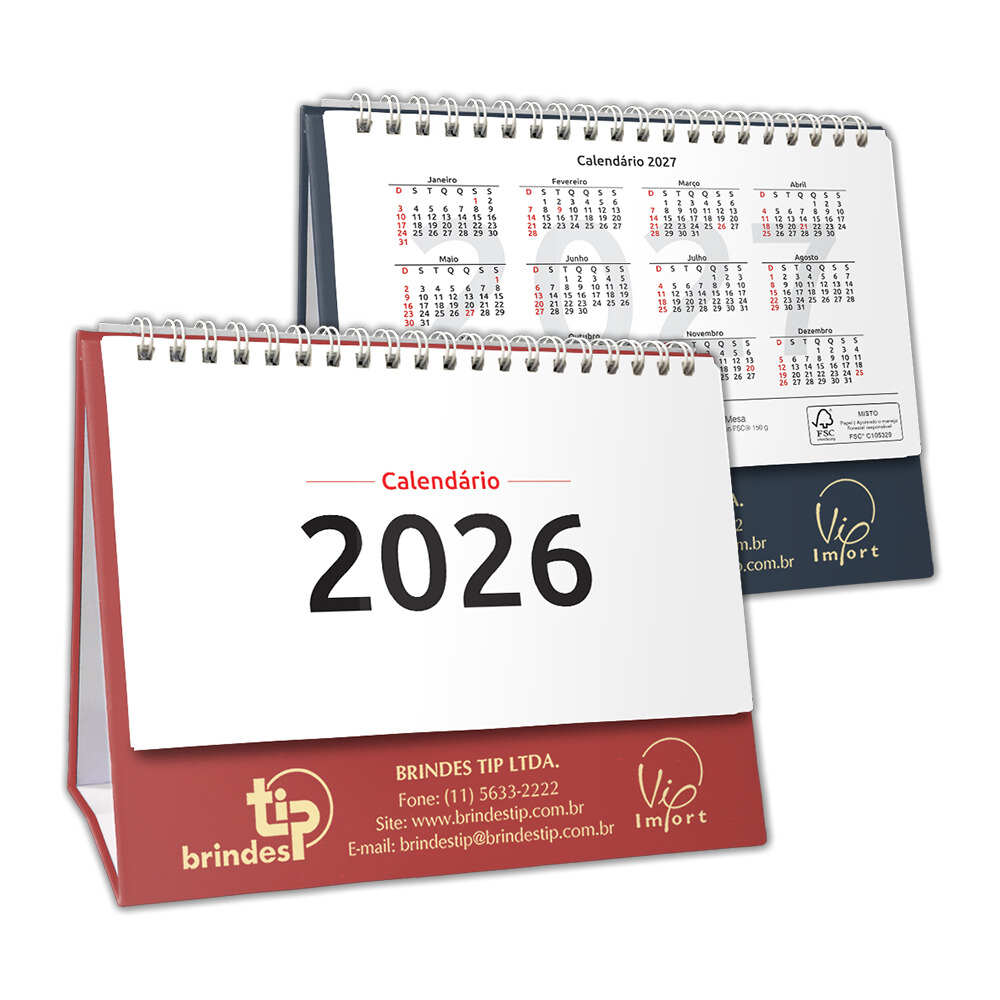 Calendário Personalizado Folhinha Capa Dura c/ Garratip p/ Mesa capa Sevilha 210SV